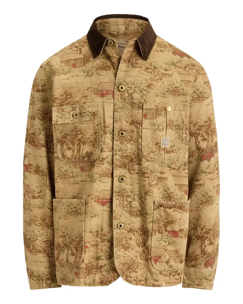 Ralph Lauren Utility-Jacke mit Scheunentoilette - Nude Nude