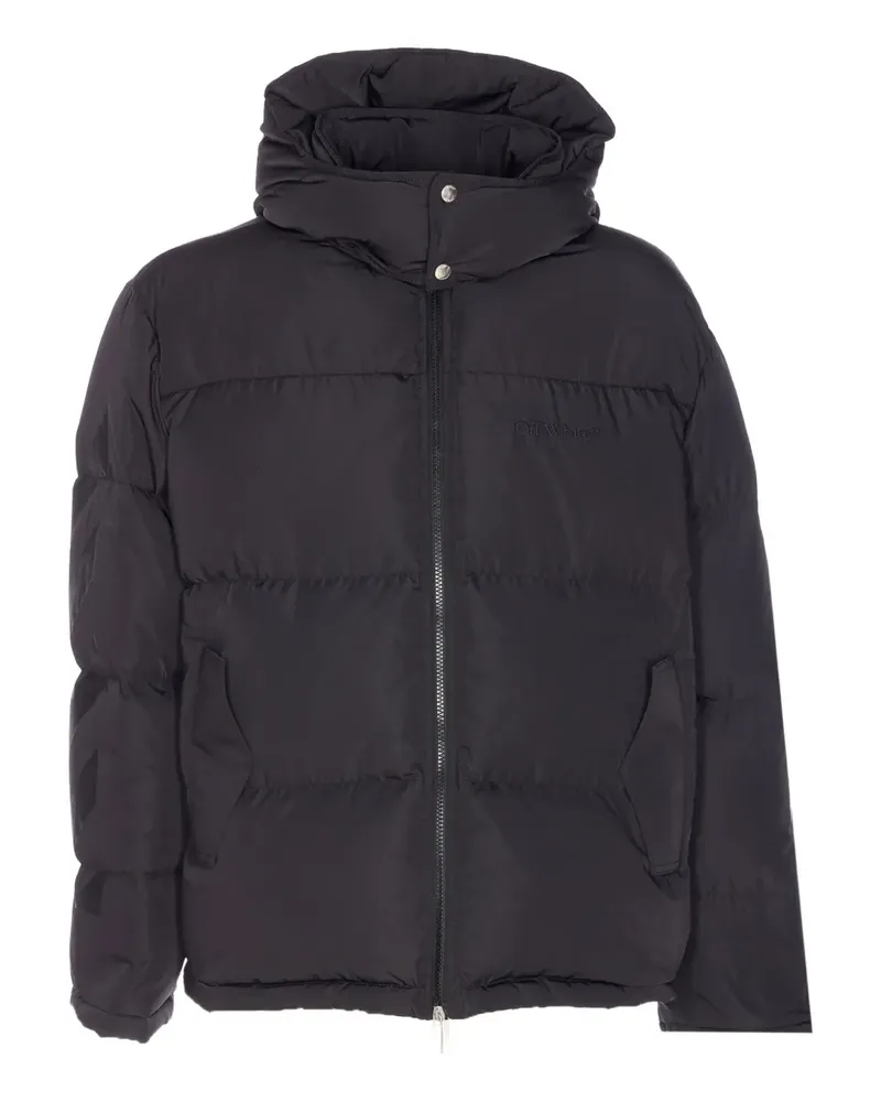 OFF-WHITE Daunenjacke mit Logo-Print - Schwarz Schwarz