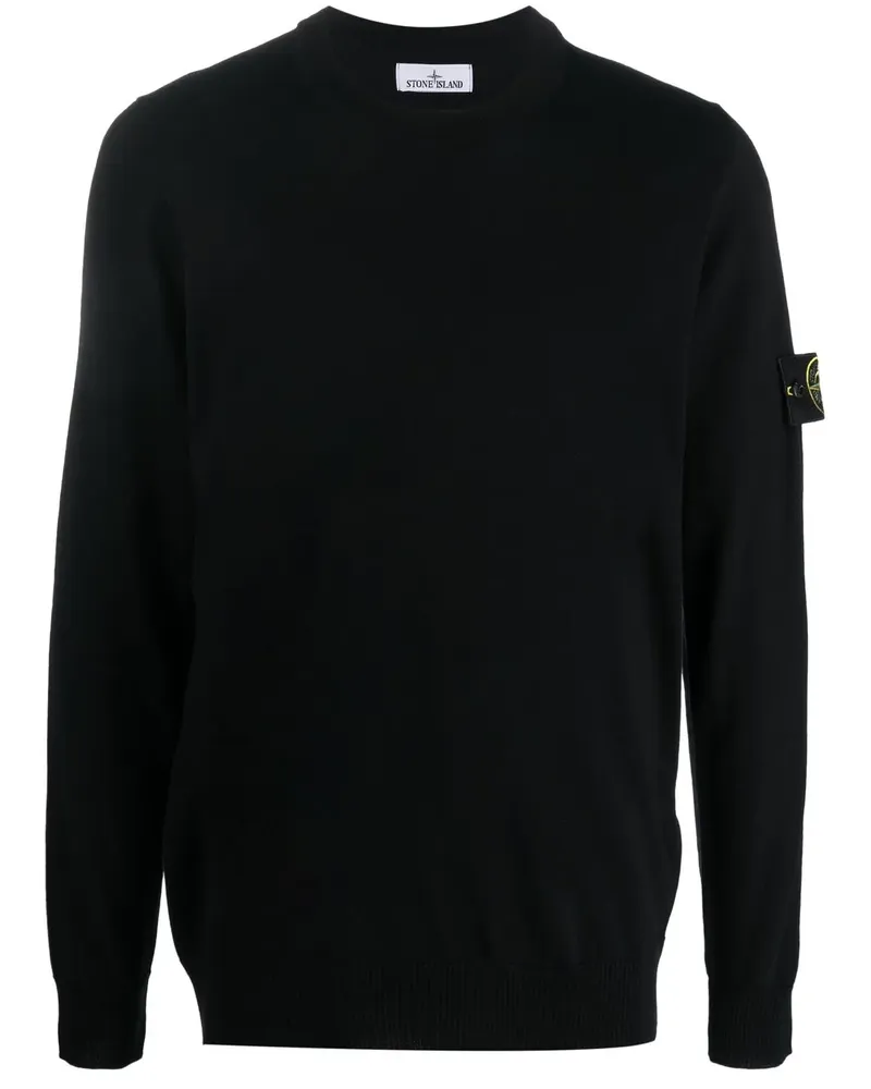 Stone Island Pullover mit Logo-Patch - Schwarz Schwarz