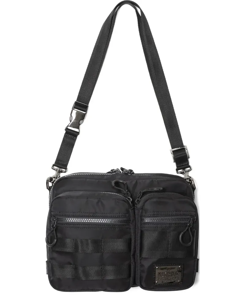 Makavelic Schultertasche mit Reißverschluss - Schwarz Schwarz