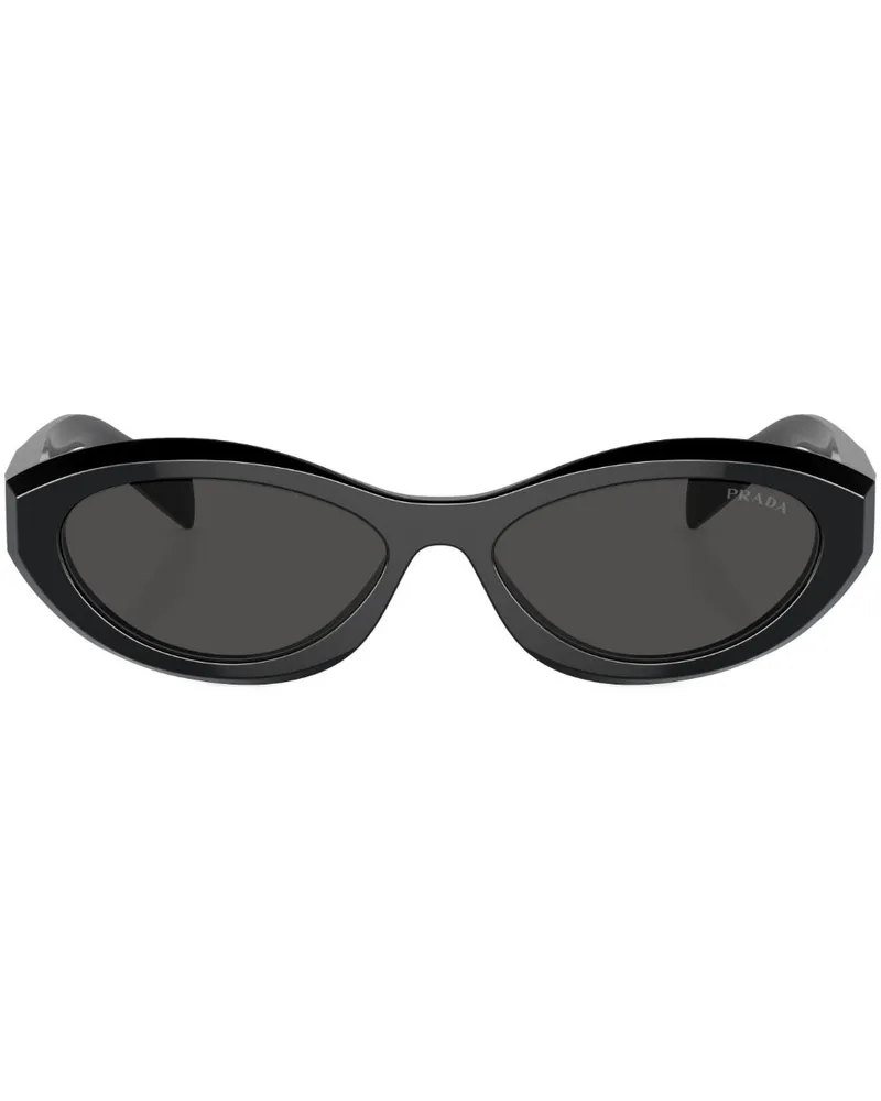 Prada Sonnenbrille mit ovalem Gestell - Schwarz Schwarz
