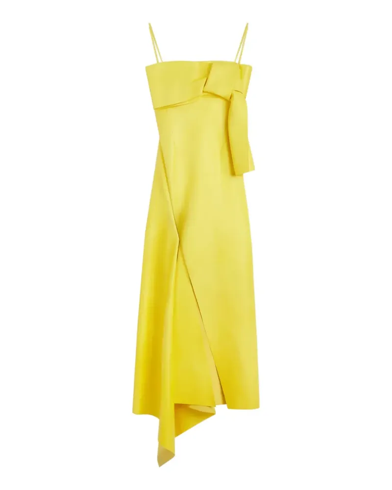 Givenchy Slashed Kleid aus Leder mit Schleife - Gelb Gelb