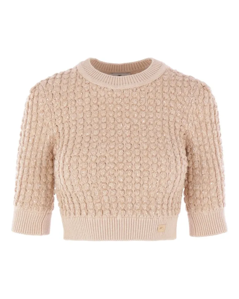 Elisabetta Franchi Sweatshirt mit Pailletten - Nude Nude
