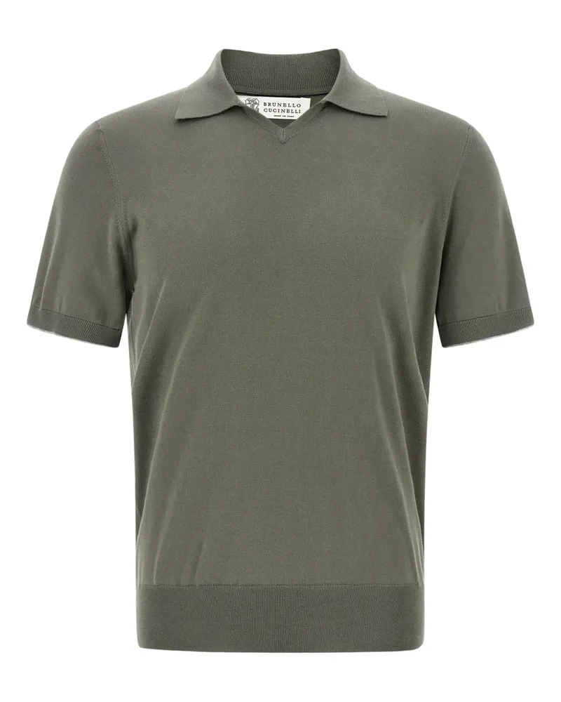 Brunello Cucinelli V-neck polo shirt - Grün Grün