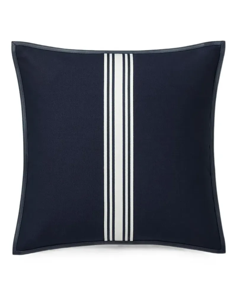 Ralph Lauren Home striped leather-trim cushion - Blau Blau