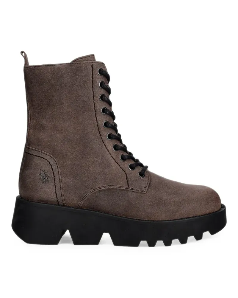 Fly London Schnürstiefel mit Plateausohle - Braun Braun