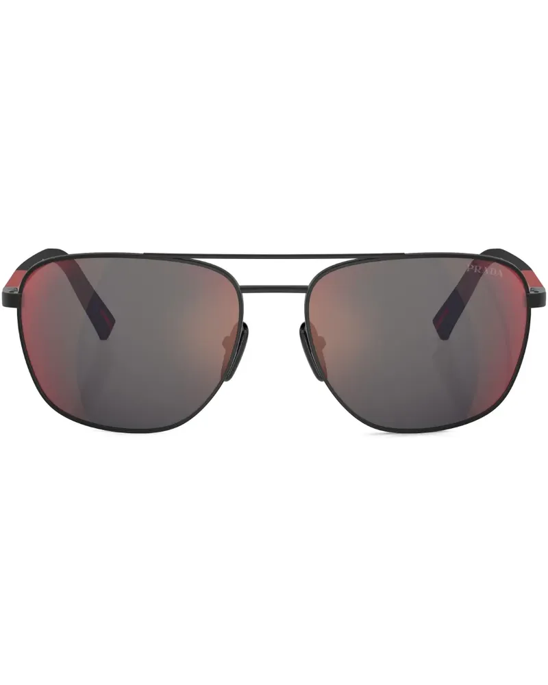 Prada Pilotenbrille mit Print - Schwarz Schwarz