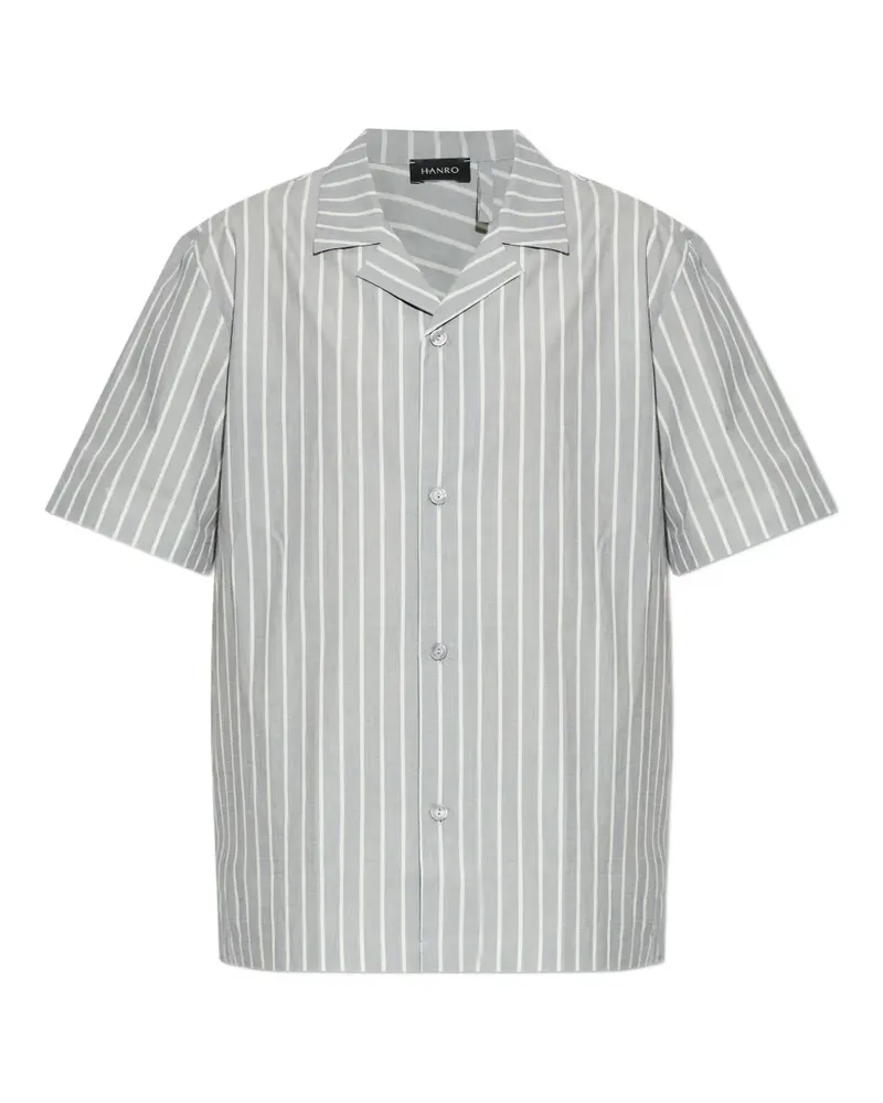Hanro Gestreiftes Henley-Hemd - Grau Grau