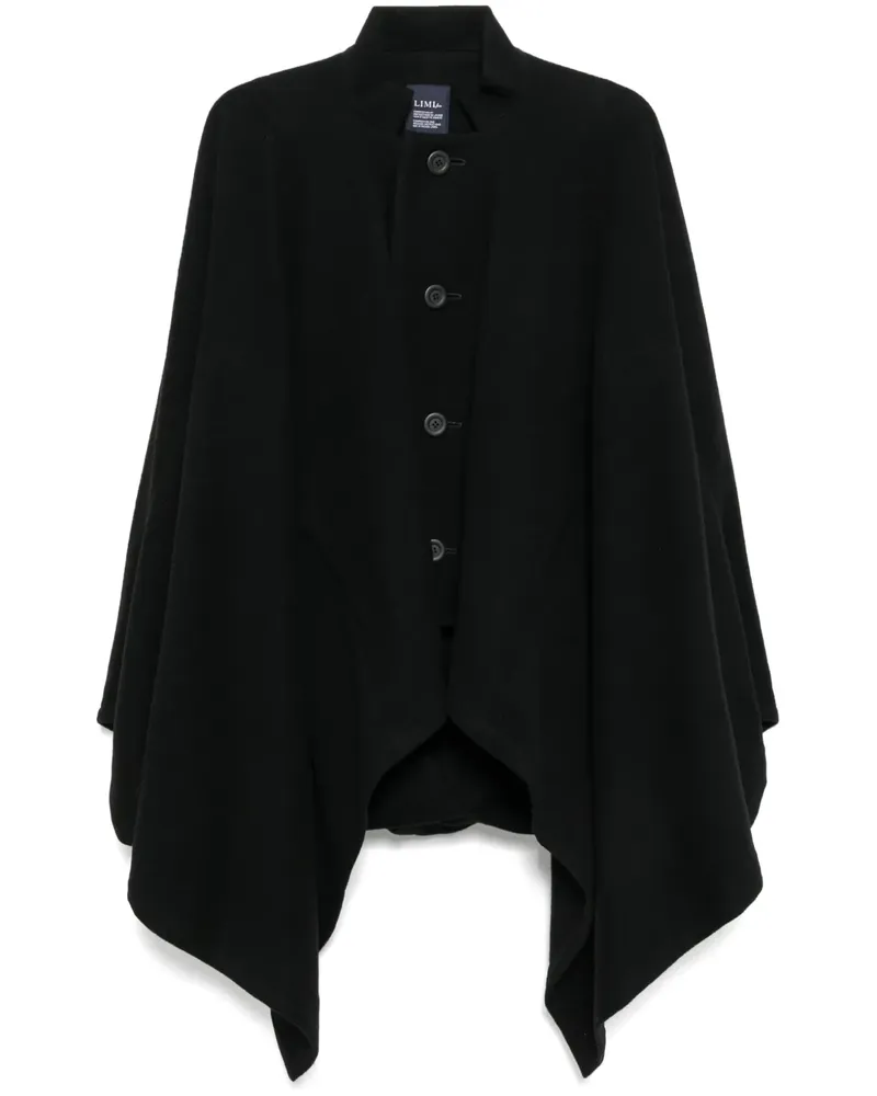 Yohji Yamamoto Geknöpftes Cape - Schwarz Schwarz