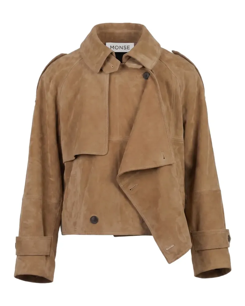Monse cascade-panel suede jacket - Nude Nude