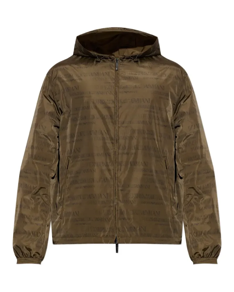 Emporio Armani Wendbare Jacke mit Logo-Print - Grün Grün