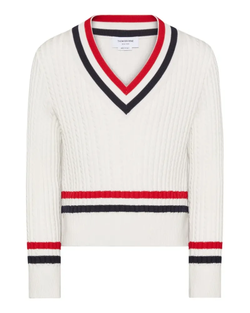 Thom Browne Pullover mit V-Ausschnitt - Weiß Weiß