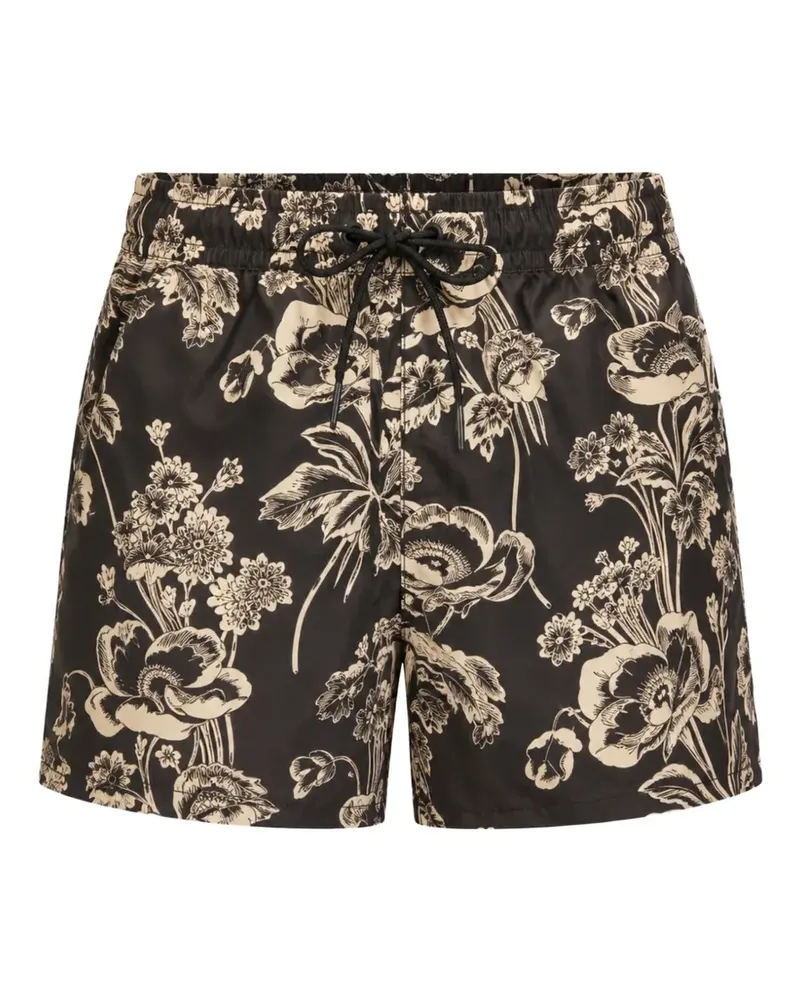 COMMAS floral-print swim shorts - Schwarz Schwarz