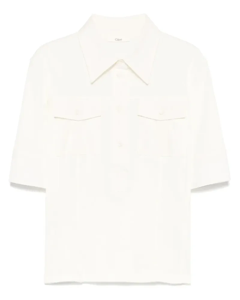 Chloé Poloshirt mit Logo-Stickerei - Nude Nude