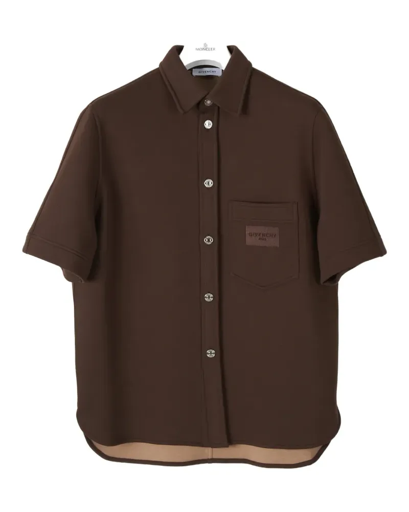 Givenchy logo-patch short-sleeve shirt - Braun Braun