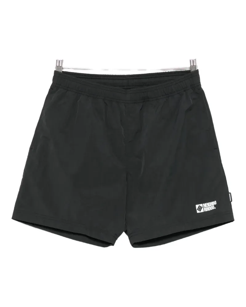 Neighborhood logo-print swim shorts - Schwarz Schwarz