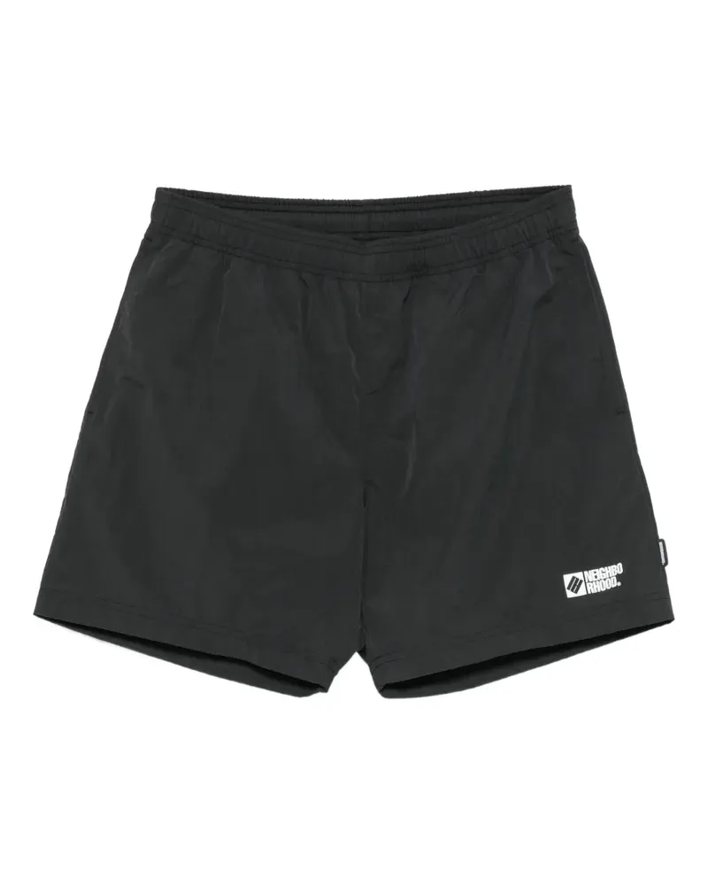 Neighborhood Badeshorts mit Logo-Print - Schwarz Schwarz