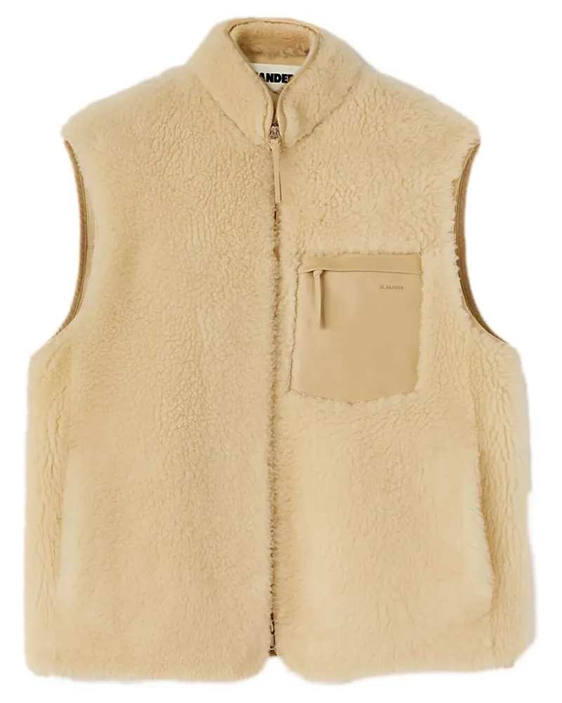 Jil Sander Shearling-Weste - Nude Nude