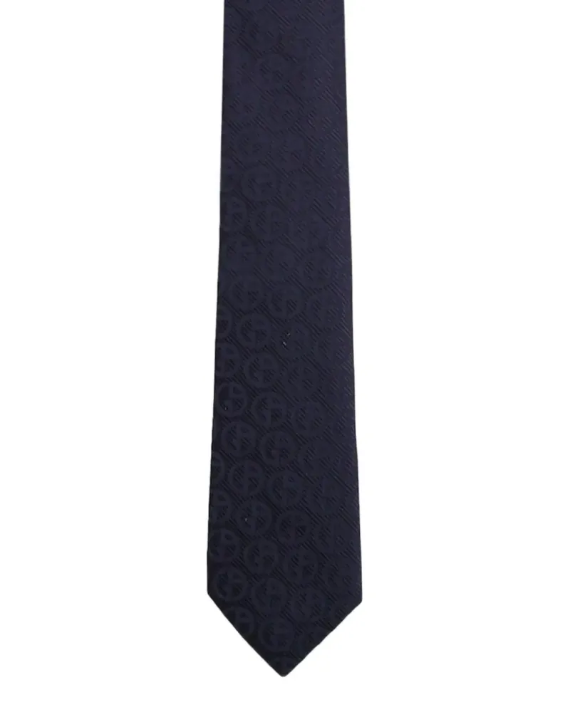 Giorgio Armani GA Krawatte aus Logo-Jacquard - Blau Blau