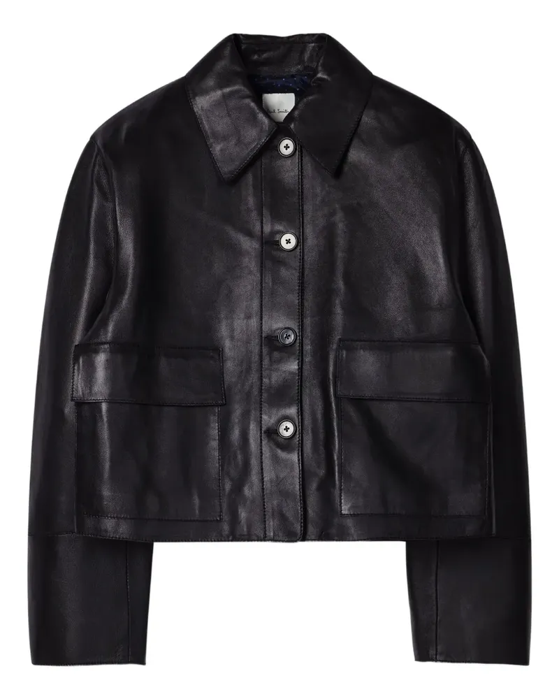 Paul Smith Lederjacke mit Knöpfen - Schwarz Schwarz