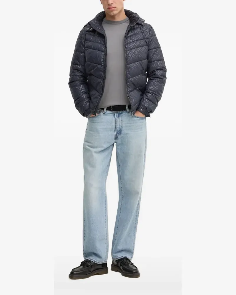 Guess Kapuzenjacke mit Logo-Print - Blau Blau