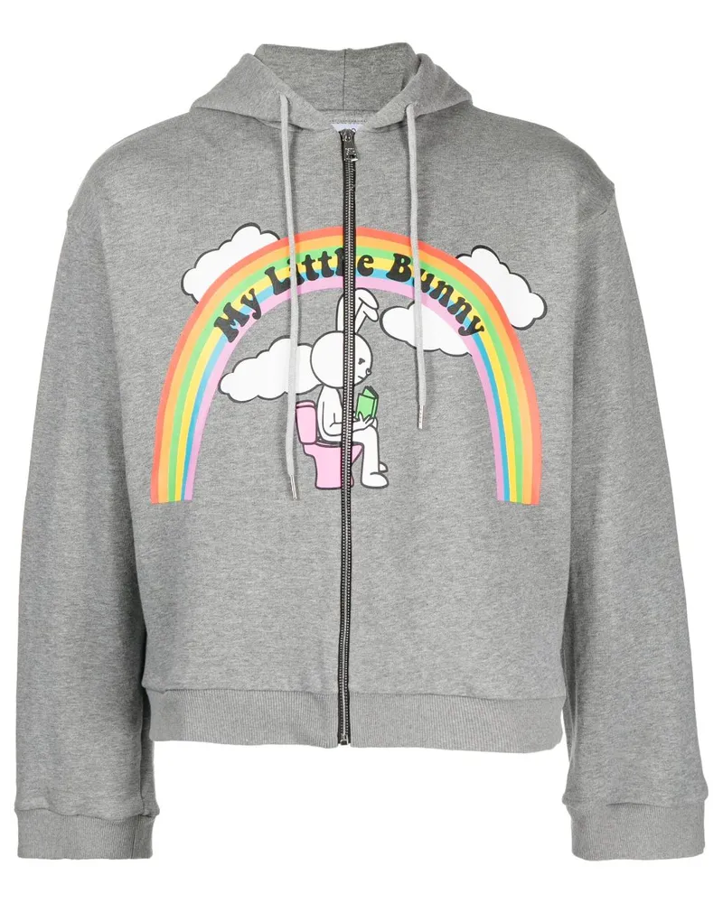 Natasha Zinko Hoodie mit "My Little Bunny"-Print - Grau Grau