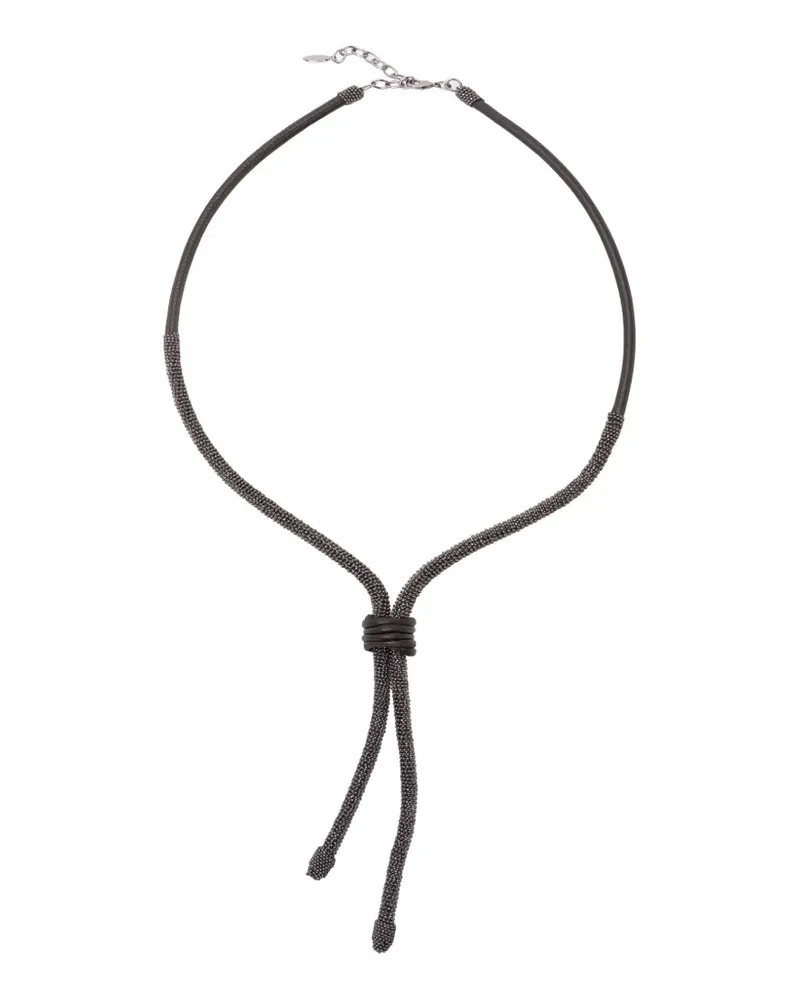 Brunello Cucinelli beaded leather necklace - Schwarz Schwarz