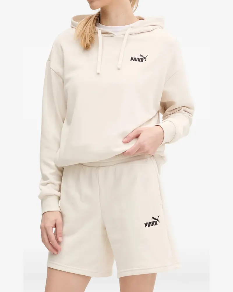 Puma logo-embroidered shorts and hoodie set - Nude Nude