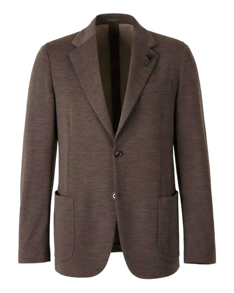 LARDINI single-breasted wool blazer - Braun Braun