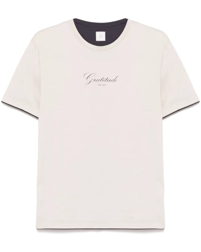 Eleventy T-Shirt mit Text-Print - Nude Nude