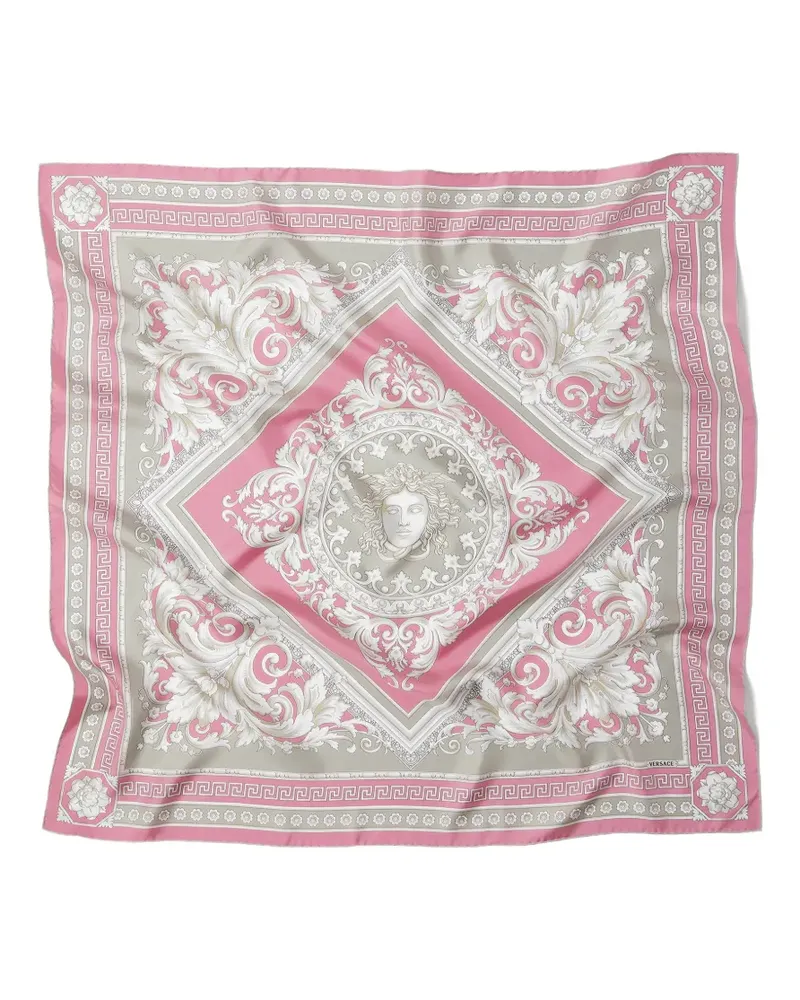 Versace Seidenschal mit Greca-Print - Rosa Rosa