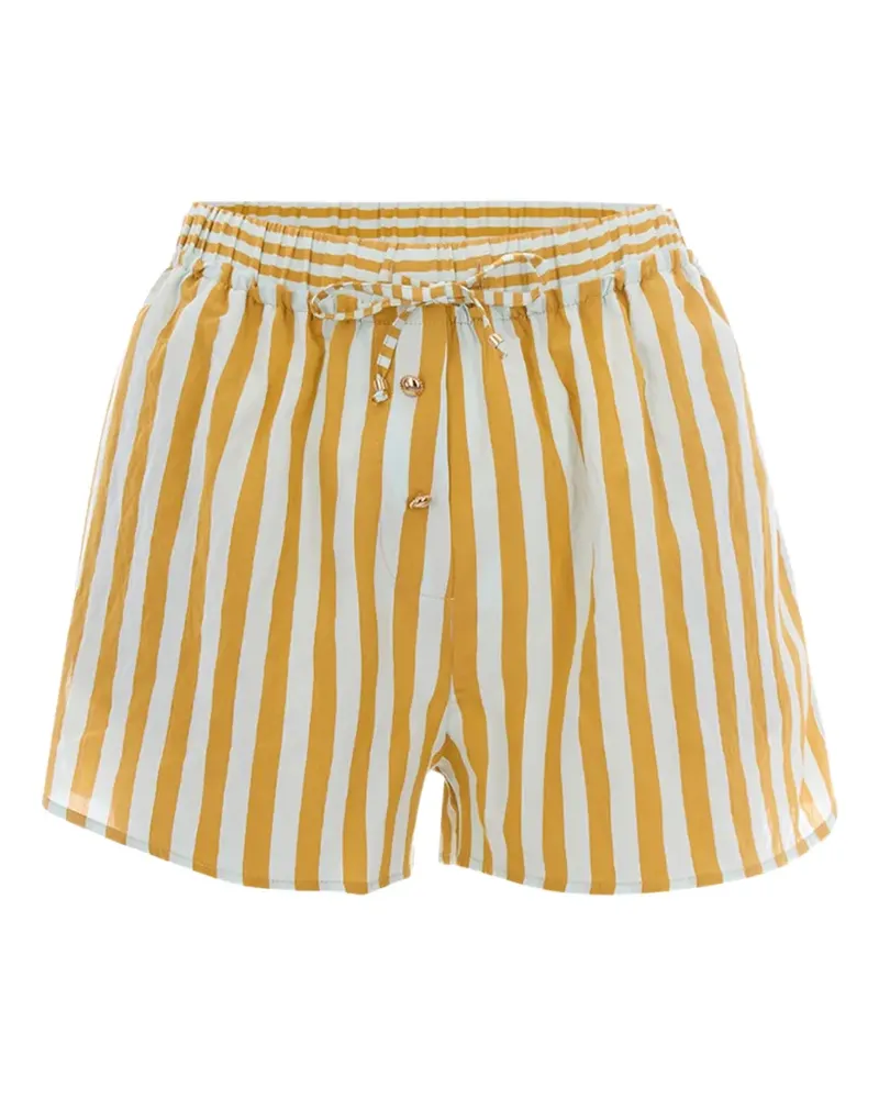 Sessùn Agde striped-pattern drawstring shorts - Gelb Gelb