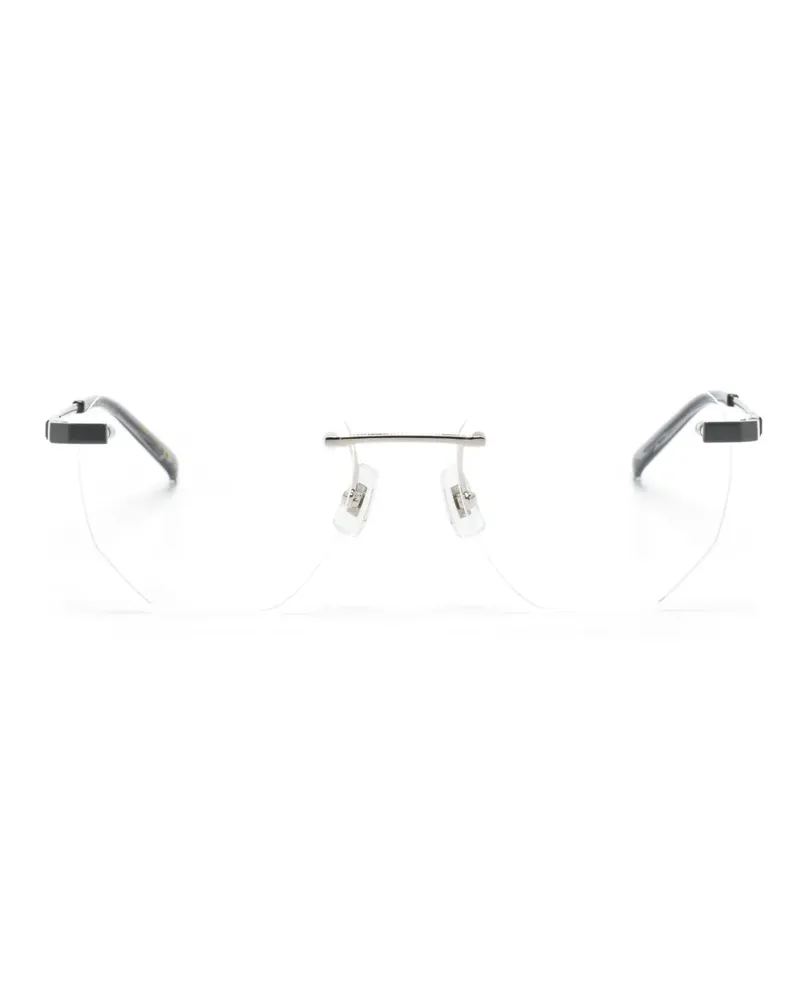 Dunhill Brille mit geometrischem Gestell - Silber Silber