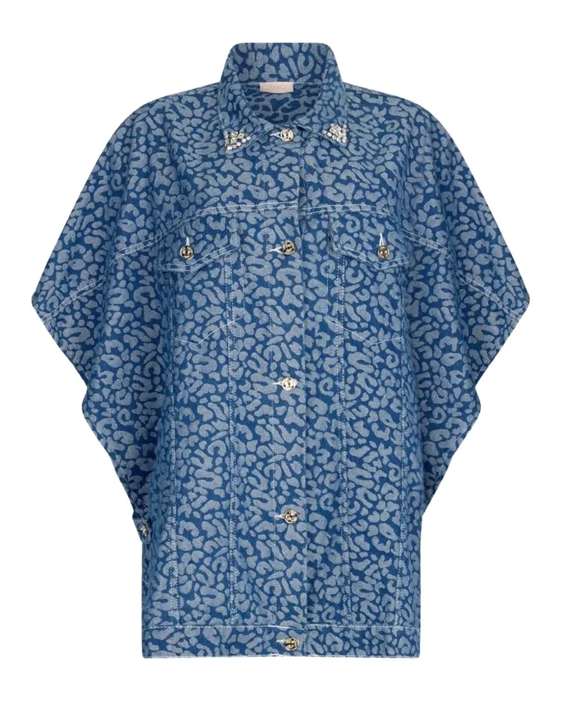Liu Jo Cape mit Animal-Print - Blau Blau