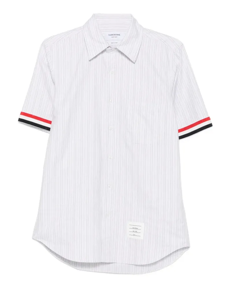 Thom Browne striped short-sleeve shirt - Weiß Weiß