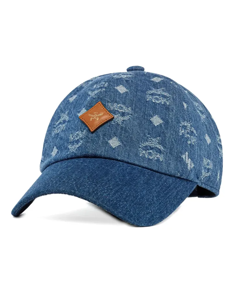 MCM Classic Baseballkappe aus Jeans-Jacquard mit Monogramm - Blau Blau
