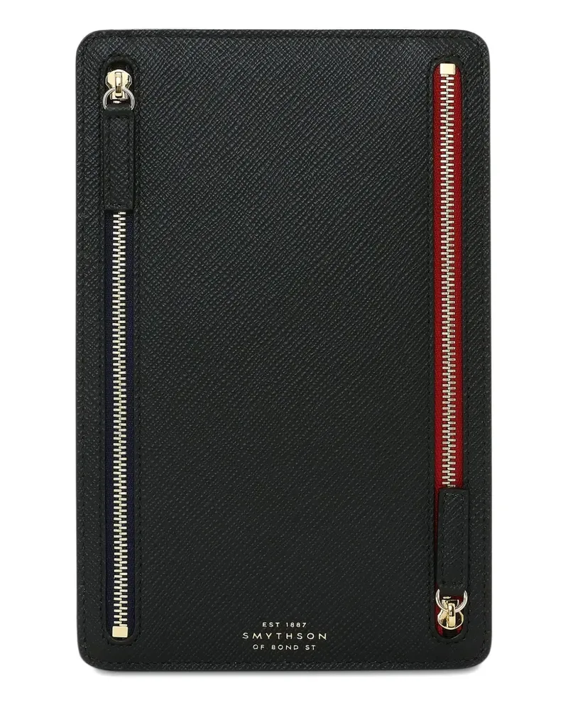 Smythson Panama Hülle mit Reißverschlüssen - Schwarz Schwarz
