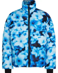 Karl Lagerfeld Gefütterte Jacke mit Logo-Print Blau