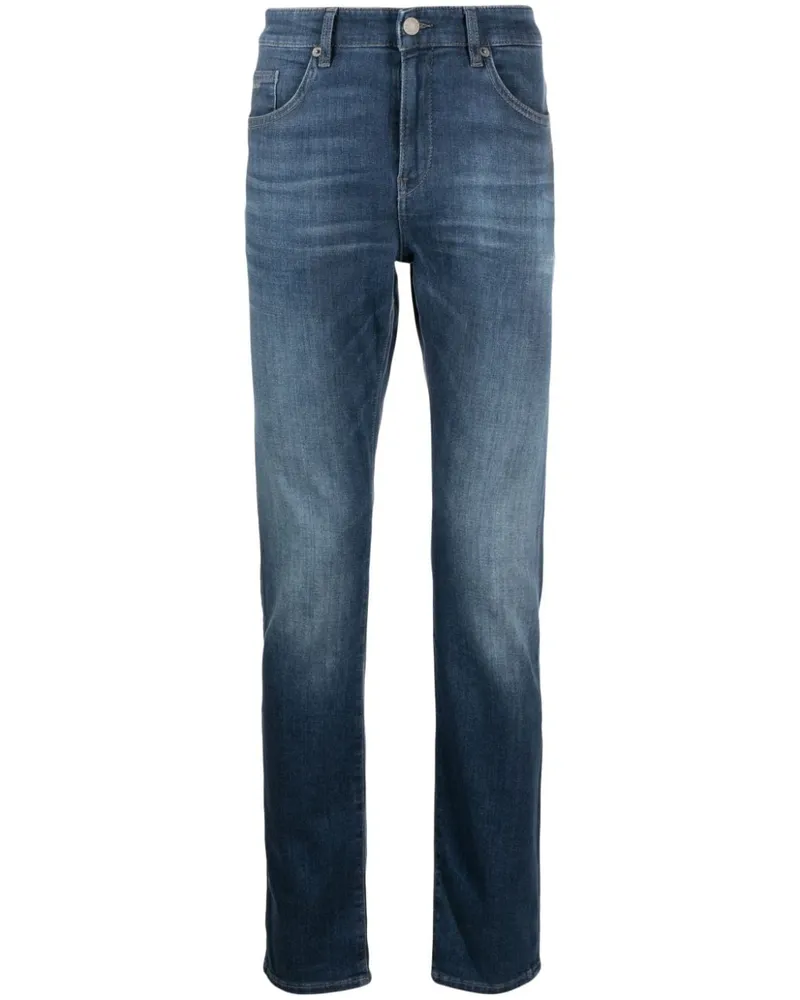 HUGO BOSS Halbhohe Straight-Leg-Jeans - Blau Blau