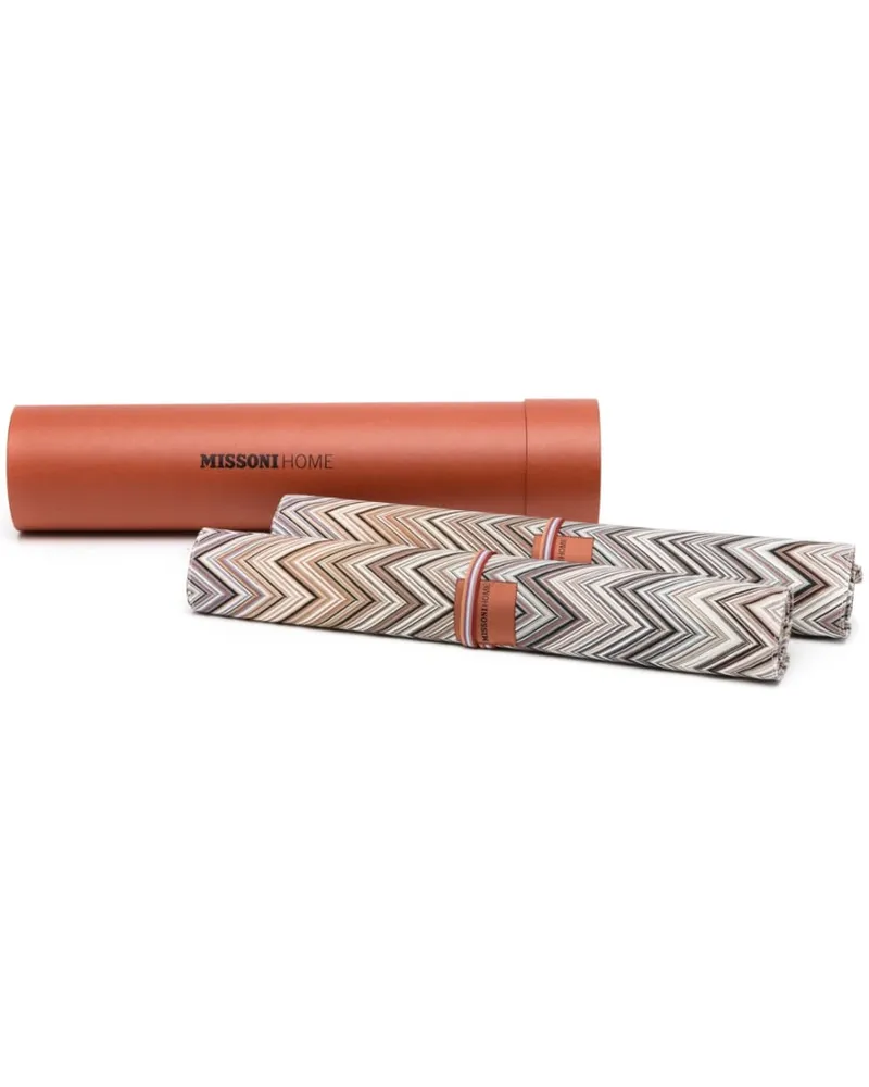 Missoni Home Set aus zwei Tischsets mit Zickzackmuster Nude