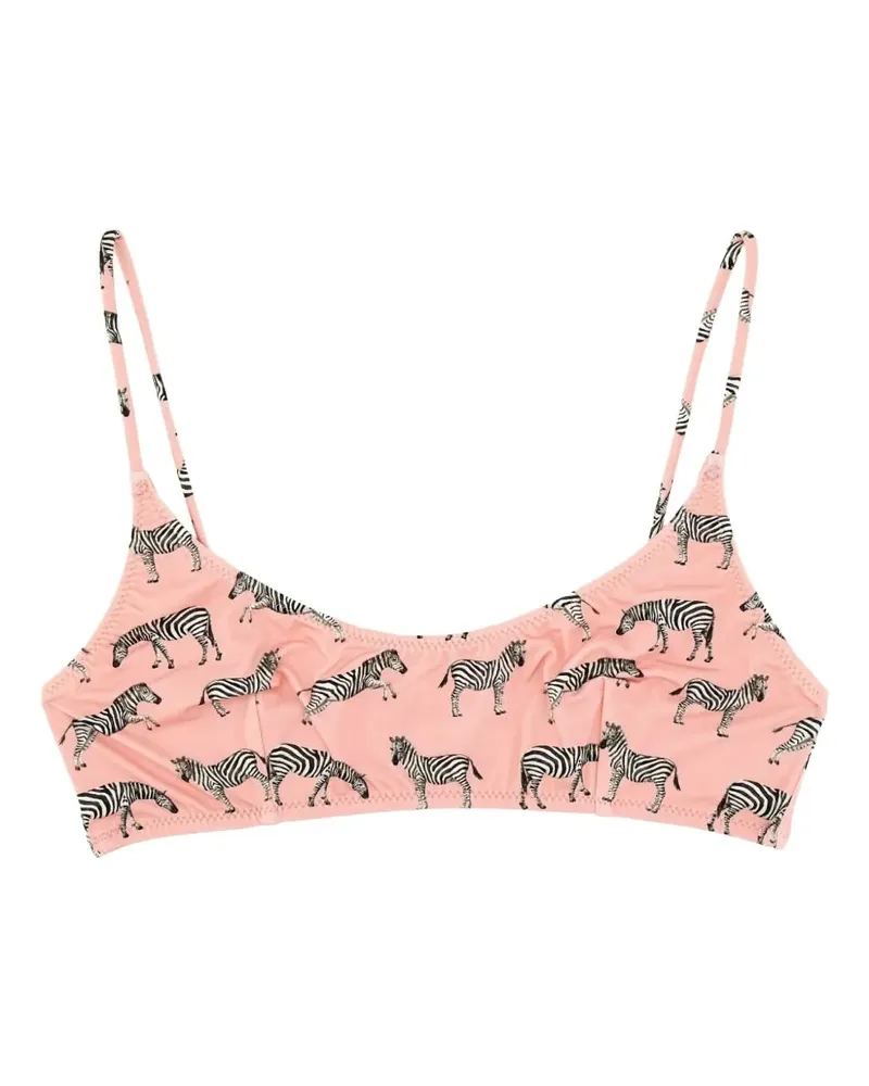 MC2 Saint Barth Bikinioberteil mit Zebra-Print - Rosa Rosa