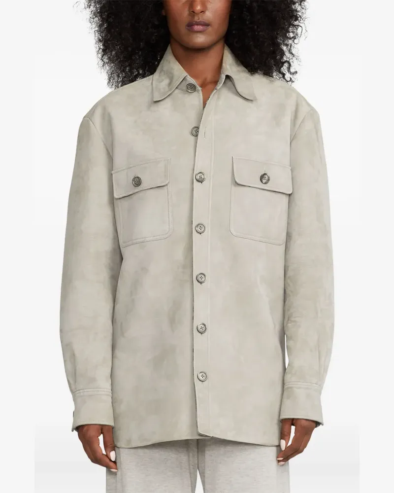 Ralph Lauren Wildlederjacke mit Brusttaschen - Nude Nude