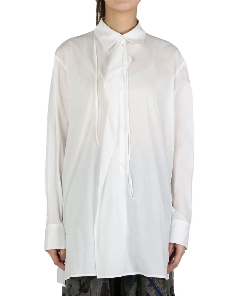 Yohji Yamamoto draped shirt - Weiß Weiß