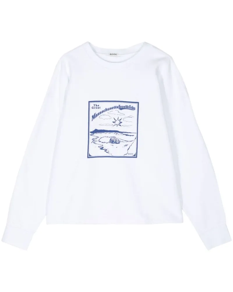 BODE Sweatshirt mit grafischem Print Weiß