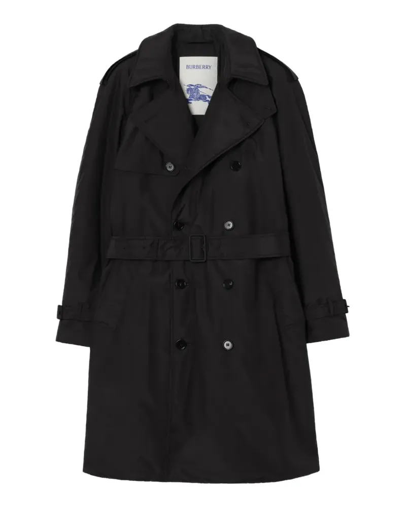 Burberry Langer, wattierter Trenchcoat aus Baumwoll-Nylongemisch - Schwarz Schwarz