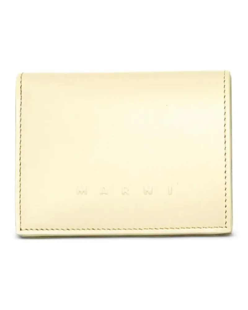 Marni logo-print leather wallet - Weiß Weiß