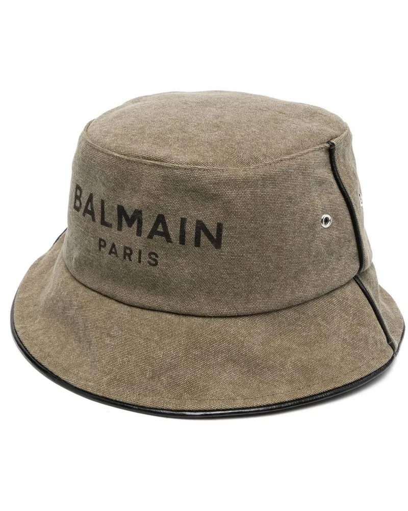 Balmain Fischerhut mit Logo-Print Grün