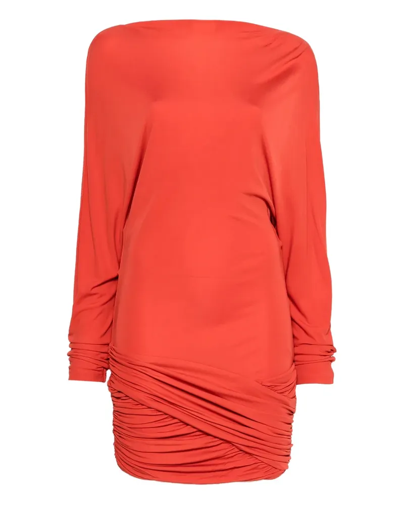 Christopher Esber Luna long-sleeved draped mini dress - Orange Orange