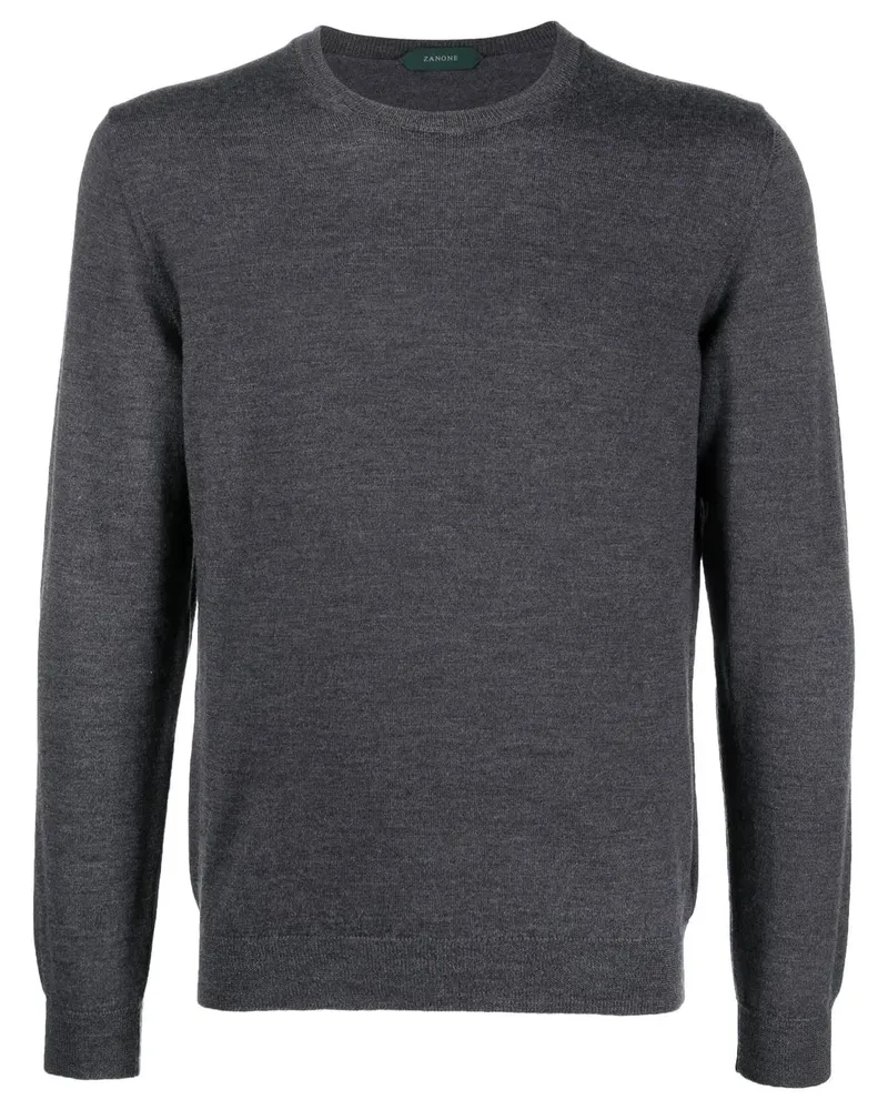 Zanone Fein gestrickter Pullover - Grau Grau