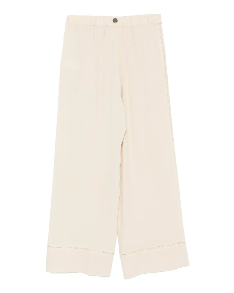Semicouture Elle lace-trim trousers - Nude Nude